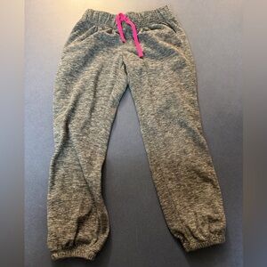 Gray Kids Jogger Pants with Pink Drawstring